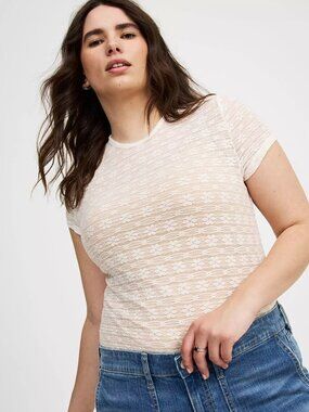 Torrid Plus Size Sheer Fitted Crew Tee Women's Size 6X